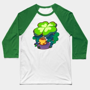 Ducky Hiding Under a Lucky Clover Baseball T-Shirt